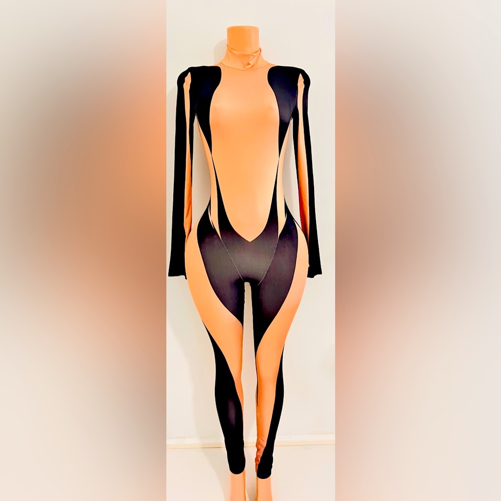 Gravitate Nude and Black Jumpsuit